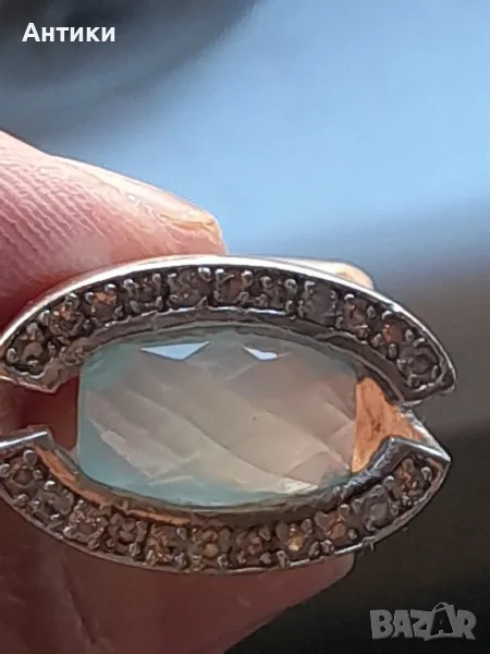 Сребърен масивен пръстен 17мм, снимка 1