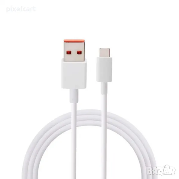 Оригинален кабел Xioami USB- C, 6A, 1m, Bulk, бял, снимка 1