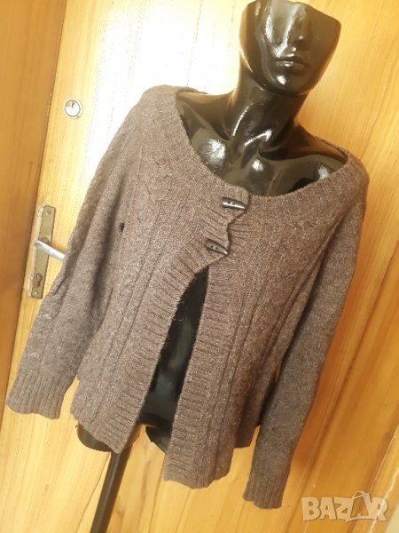 Кафява дебела вълнена жилетка с 2 копчета Л/ХЛ, снимка 1