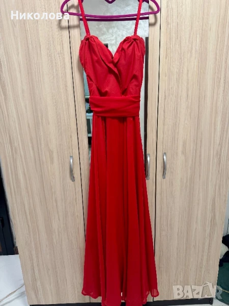 Дълга червена рокля Megz, снимка 1