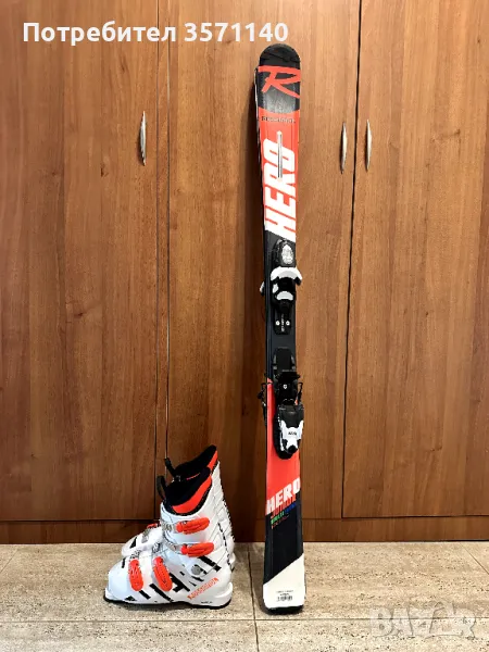 детски ски ROSSIGNOL HERO 130 + обувки 24,5 (38), снимка 1