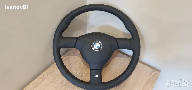 Bmw E30 M3 EVO 89' Sport Steering Wheel small 370mm Full Leather 2226086 м волан бмв е30 KBA 70121, снимка 1
