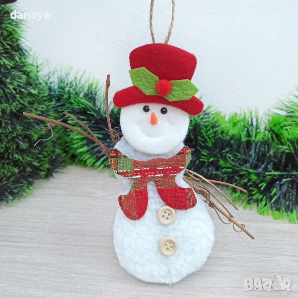 3386 Коледна фигура за окачване Снежко, 18 см, снимка 1