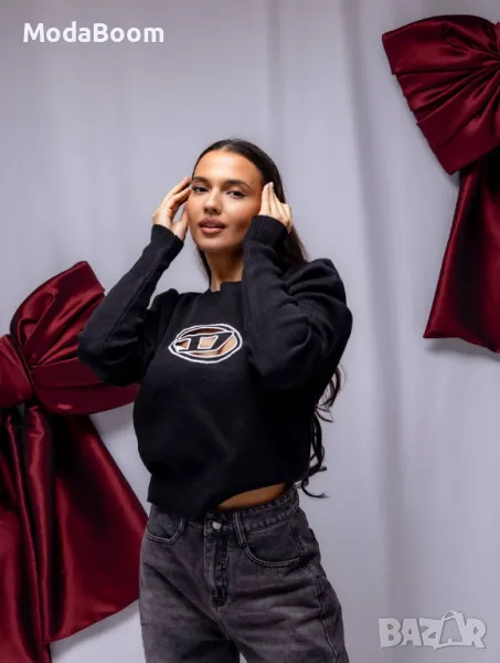 Diesel дамски черен пуловер , снимка 1