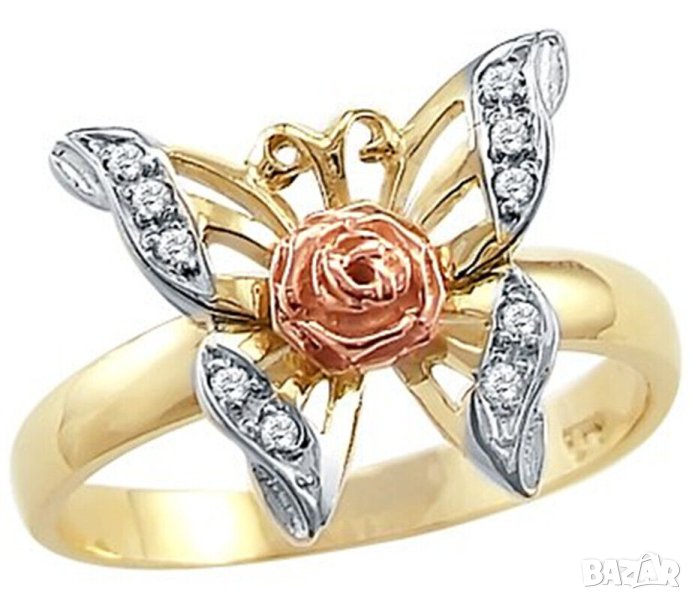 Пръстен бътърфлай, родиран, снимка 1