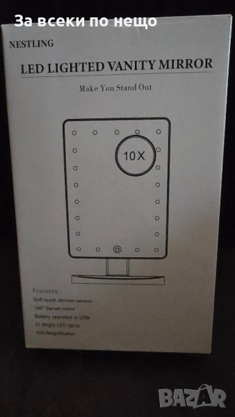  LED огледало за грим 10× , снимка 1