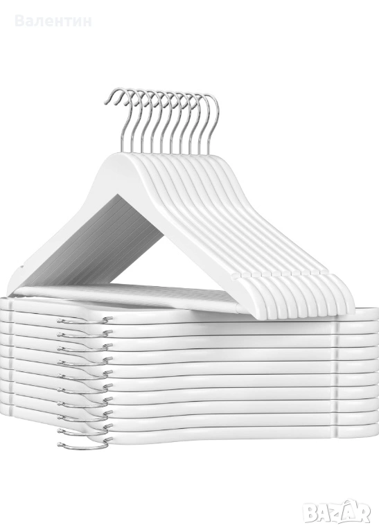 Комплект от 20 дървени закачалки, снимка 1