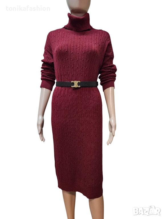 Рокля плетиво с поло яка , снимка 1