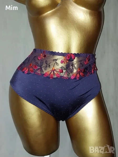 2XL Еластична бикина в лилаво с червени бродирани цветя , снимка 1