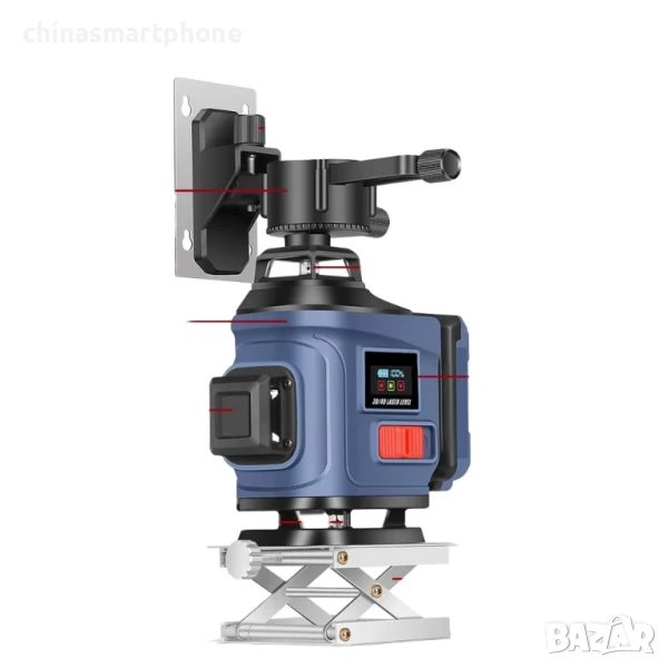 Лазерен Нивелир 4D с 16 Линии – Зелен Лъч, Самонивелиращ се с дисплей батерии 2x2400mAh, снимка 1