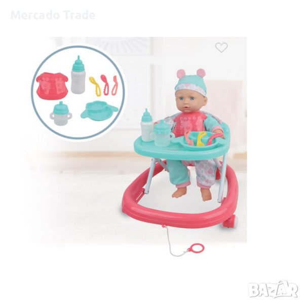 Кукла-бебе Mercado Trade, С проходилка и аксесоари, снимка 1