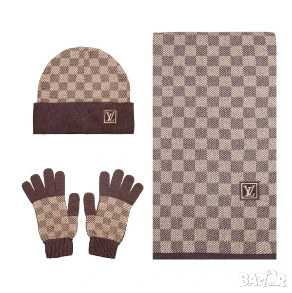 шапка, шал и ръкавици louis vuitton , снимка 1