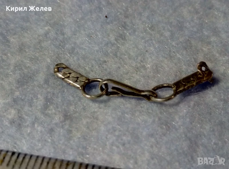 СТАРИННА СРЕБЪРНА КАРАБИНКА ЗАКОПЧАЛКА За КОЛИЕ ЛАНЕЦ ВЕРИЖКА ГРИВНА СРЕБРО ВИСОКА ПРОБА 21043, снимка 1