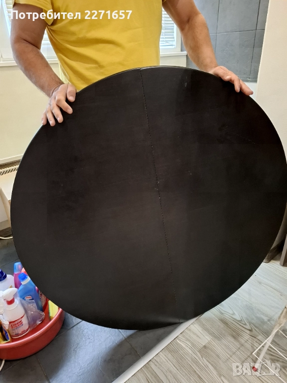 Кръгла  трапезна маса масив, снимка 1