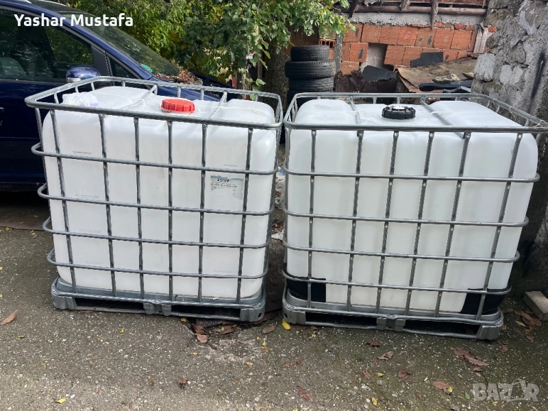 Бидон 1 тон с желязна решетка, снимка 1
