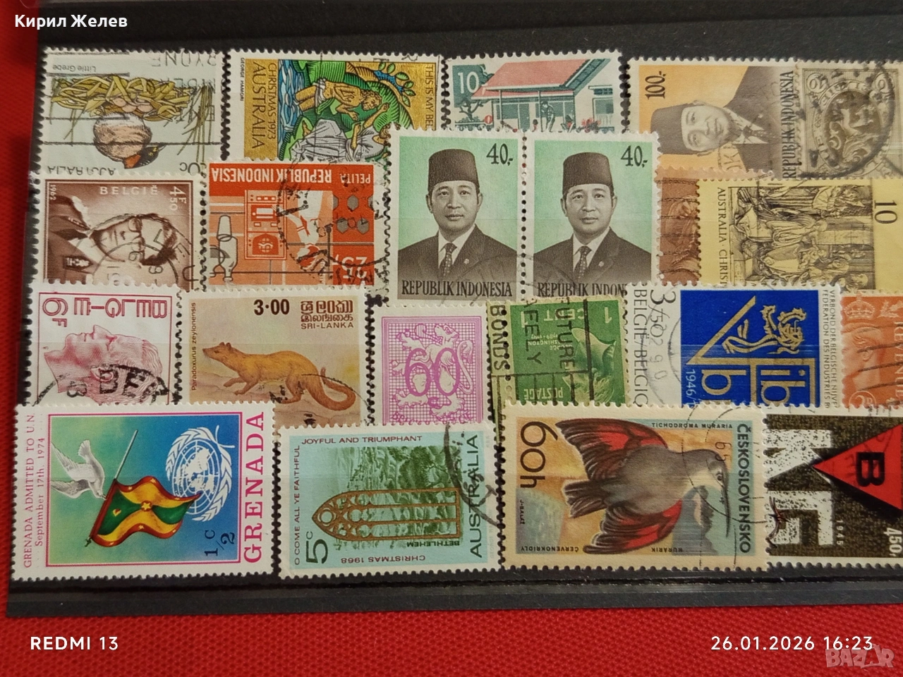 Стари пощенски марки от цял свят смесени ГРЕНАДА, ЧЕХОСЛОВАКИЯ, АВСТРАЛИЯ за КОЛЕКЦИЯ 51595, снимка 1