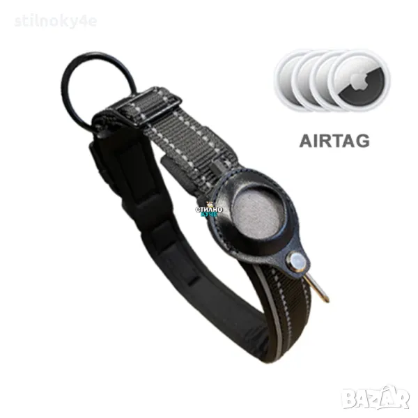 Неопренов AIRTAG нашийник за куче Нашийник за куче с джоб за AIRTAG Кучешки нашийник AirTag, снимка 1