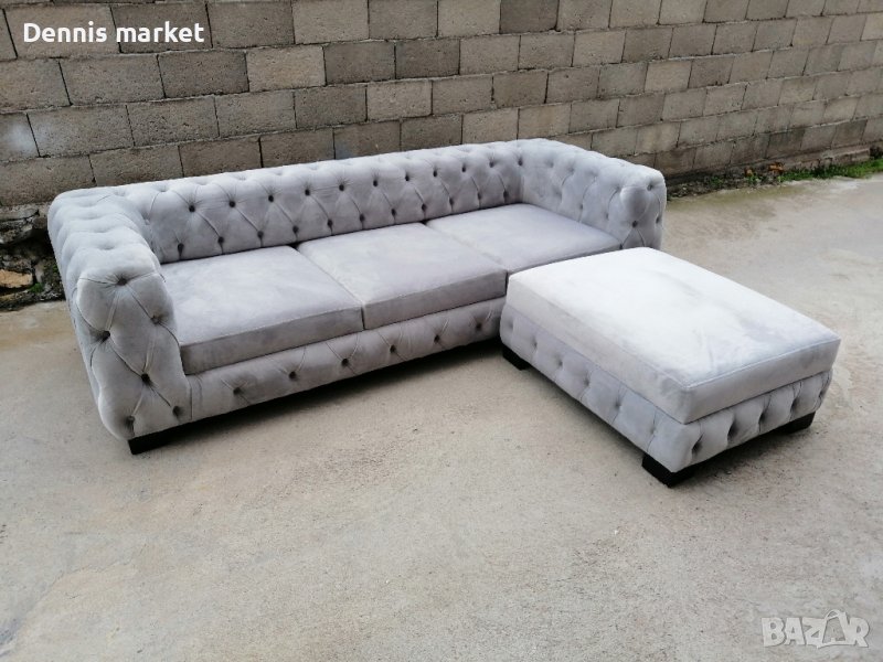 Триместен диван с копчета, снимка 1