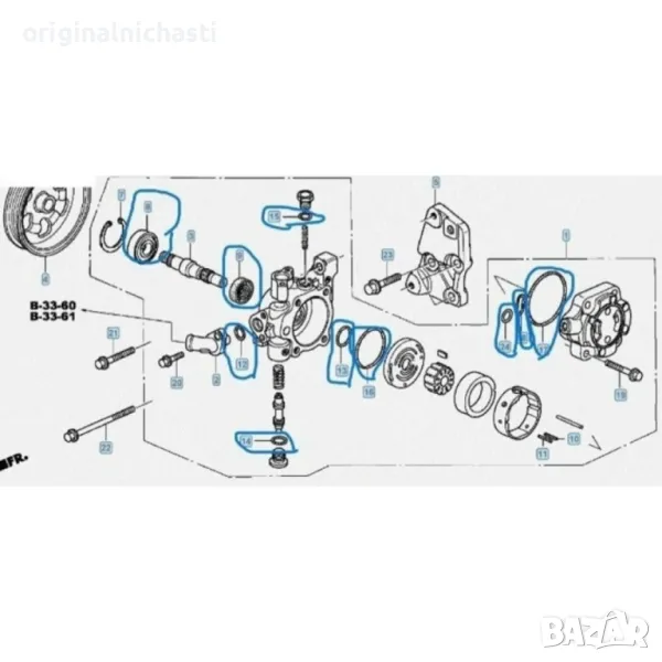Ремонтен комплект хидравлична помпа ХОНДА ЦРВ 3 HONDA CR-V 3 56110RFWG01 56110-RFW-G01 OEM HONDA, снимка 1