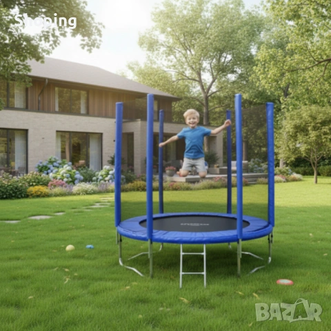 Батут с външна мрежа Jump 6ft - безопасно забавление и тренировка, снимка 7 - Други - 53575329