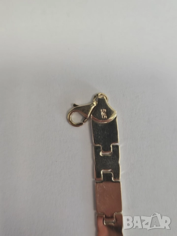 Мъжка гривна бяло и жълто злато 585/14к 8.73гр, снимка 3 - Гривни - 51664721