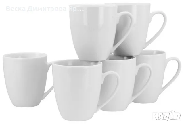 Комплект от 2 порцеланови чаши - Изчистено бяло или лимон върху бяло, снимка 6 - Други - 49105084