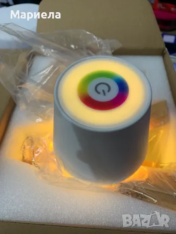 Акумулаторна Безжична Настолна Лампа с 10 цвята , Дизайнерска настолна лампа, снимка 18 - Лед осветление - 47350039