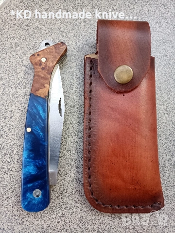 Сгъваем нож "Краче" ръчно изработен + ПОДАРЪК кания, снимка 5 - Ловно оръжие - 39892122