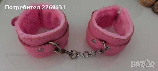 Кожени белезници с пух, снимка 2 - Други - 53532197