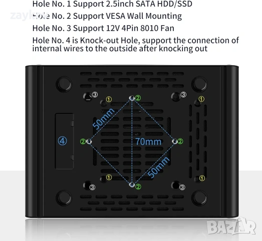N150 Мини PC Firewall Appliance, 2 x 10GbE SFP+ мини компютър с 2 x i226-V 2.5GbE LAN, S1, снимка 4 - За дома - 53391733