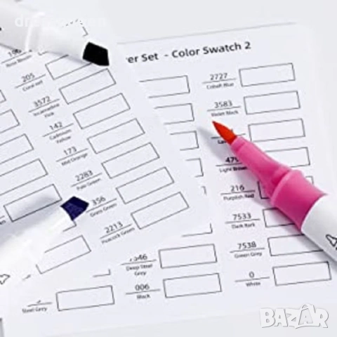 4724 Комплект професионални маркер-писалки с двоен връх и луксозна PVC кутия за организиране, снимка 3 - Рисуване и оцветяване - 53778405