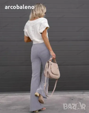 Дамски ежедневни панталони с висока талия от кадифе, 6цвята , снимка 9 - Панталони - 48279012