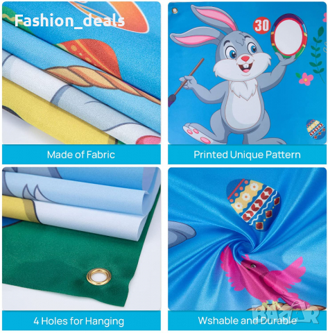 Нов банер забавна семейна Игра за великден деца Декорация Заек Яйце Декор, снимка 4 - Други - 36300033