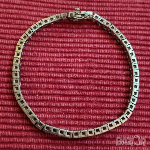 Сребърна дамска гривна, тенис гривна с циркони и родиево покритие. , снимка 9 - Гривни - 52847141