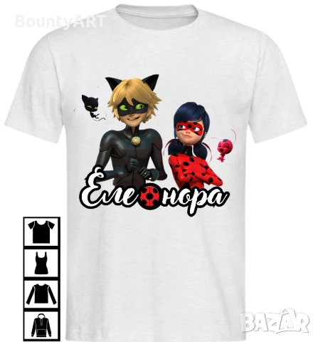 Персонализирана тениска Калинката и котарака