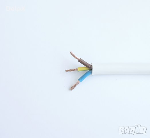 Кабел трижилен захранващ мрежови бял ШВПС-В 3x1mm2, снимка 1