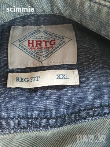 Pepe Jeans London HRTG Premium Denim дънкова риза XXL светлосиня 100% памук, снимка 14 - Ризи - 55985288