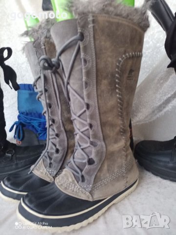 КАТО НОВИ  водоустойчиви апрески SOREL® Snow Boots original, 35 - 36 топли боти,100% естествена кожа, снимка 2 - Дамски апрески - 39618929