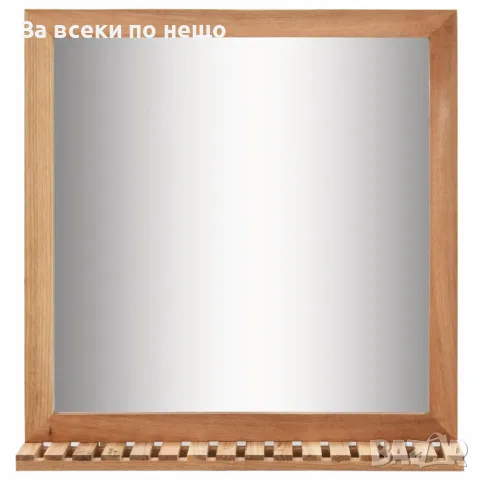 Огледало за баня, 60x12x62 см, орехово дърво масив, снимка 4 - Огледала - 48748594