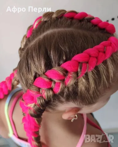 🩷Боксьорски Плитки 🌸Box braids Детски прически Опашки Бохо Туистъри Ариел Къдрици Афро Канекалон , снимка 6 - Аксесоари за коса - 55848260