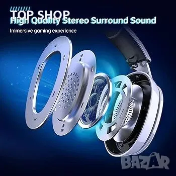 Captain 300 2.4GHz безжични геймърски слушалки бели + черни за PC, PS4, PS5, Mac, Nintendo Switch, снимка 2 - Аксесоари - 48791910