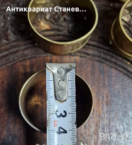 Комплект месингови пръстени за салфетки , снимка 4 - Аксесоари за кухня - 53263517