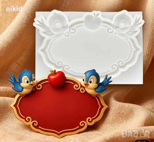 Рамка с врабчета стил Дисни силиконов молд форма фондан гипс шоколад декор