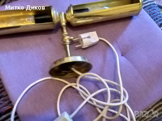 Нощна лампа -две лампи ръчна изработка хенд мейд височина 17см -отстрани 40см и фи 5.6см, снимка 4 - Декорация за дома - 41981277