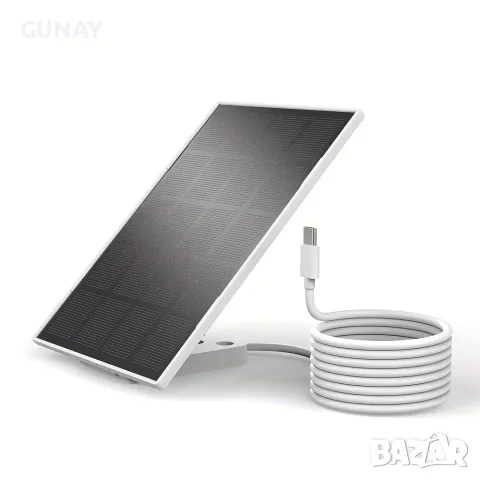 6W 5V Соларен панел с USB-C за охранителни камери, телефони и външни батерии + стойка, снимка 3 - Друга електроника - 56227641