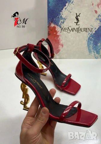 сандали на ток YSL saint laurent , снимка 5 - Сандали - 50776727