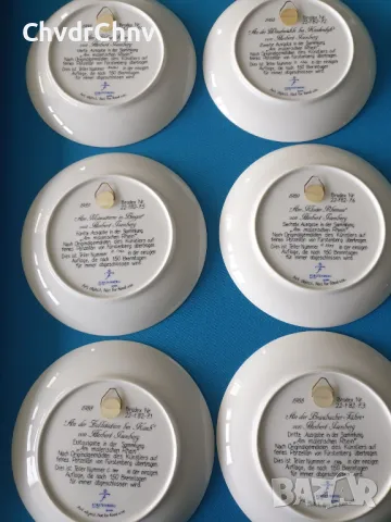 6бр Furstenberg Бавария/немска колекционерска декоративна порцеланова чиния-картина/пейзажи, снимка 8 - Картини - 46853684