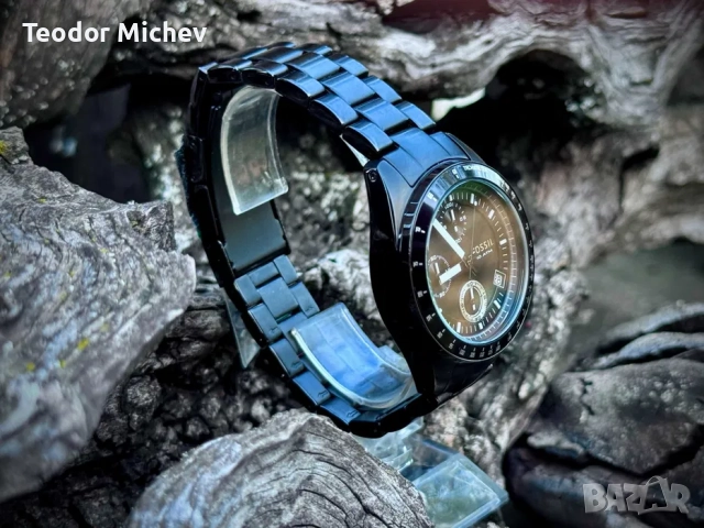 Fossil Decker Chronograph – Черен стоманен мъжки часовник, снимка 4 - Мъжки - 51619646