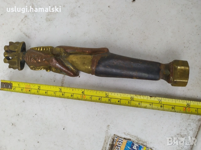 Стара бронзова статуетка, снимка 6 - Антикварни и старинни предмети - 53062183