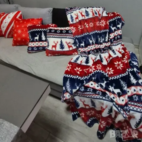 Коледно одеяло с 2 калъфки за възглавници - 160x200 см, снимка 5 - Олекотени завивки и одеяла - 47842218